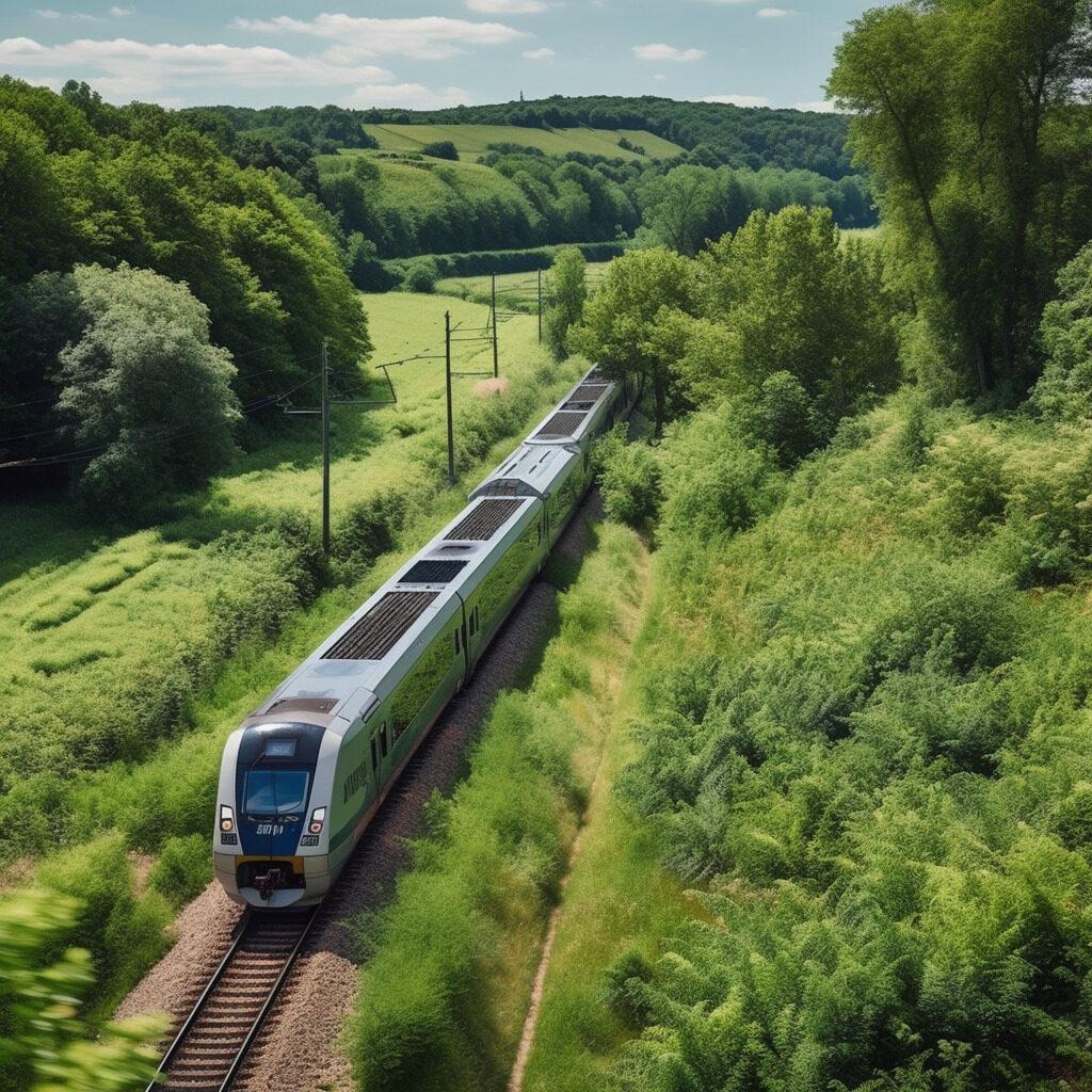 Train dans un paysage naturel